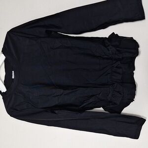 Hodo Sports Girls Black Long Sleeve Ruffle Swim Rashguard